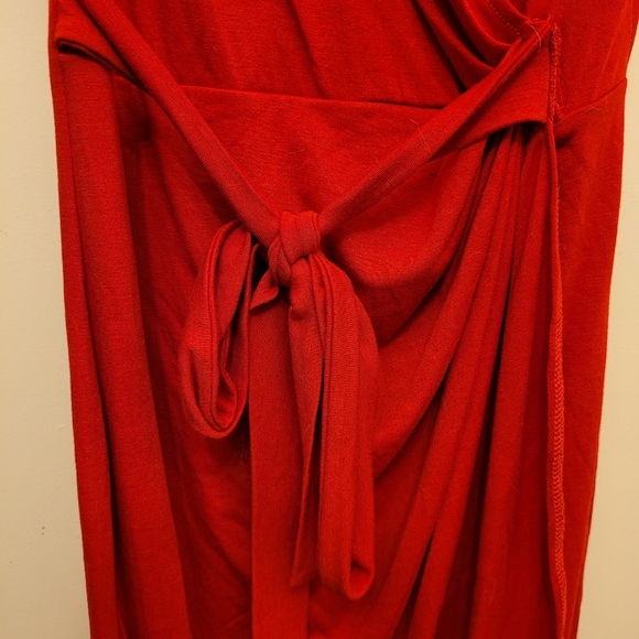 Berydress Cherry Red Wrap Tie Front Dress Size Small - Picture 4 of 9